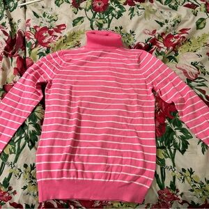 Lands' End Pink Supima Cotton Turtleneck